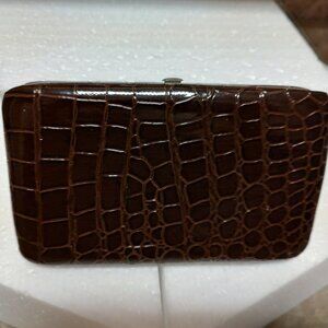 HARDSIDE LEATHER CLUTCH